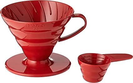 Coador Hario V60 Acrílico Vermelho Tamanho 02